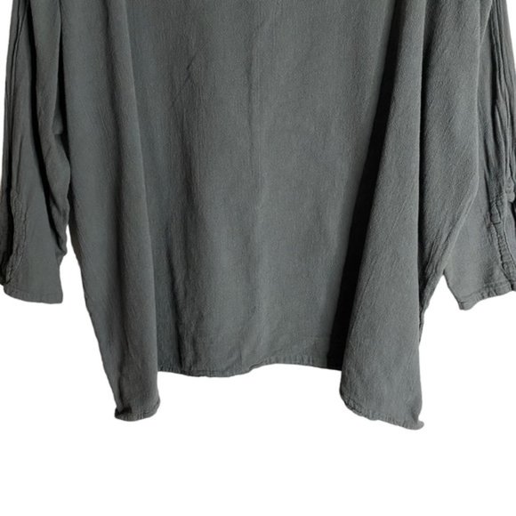 Abaca Women's Green Round Neck Patterned 3/4 Sleeve Top - Picture 3 of 6